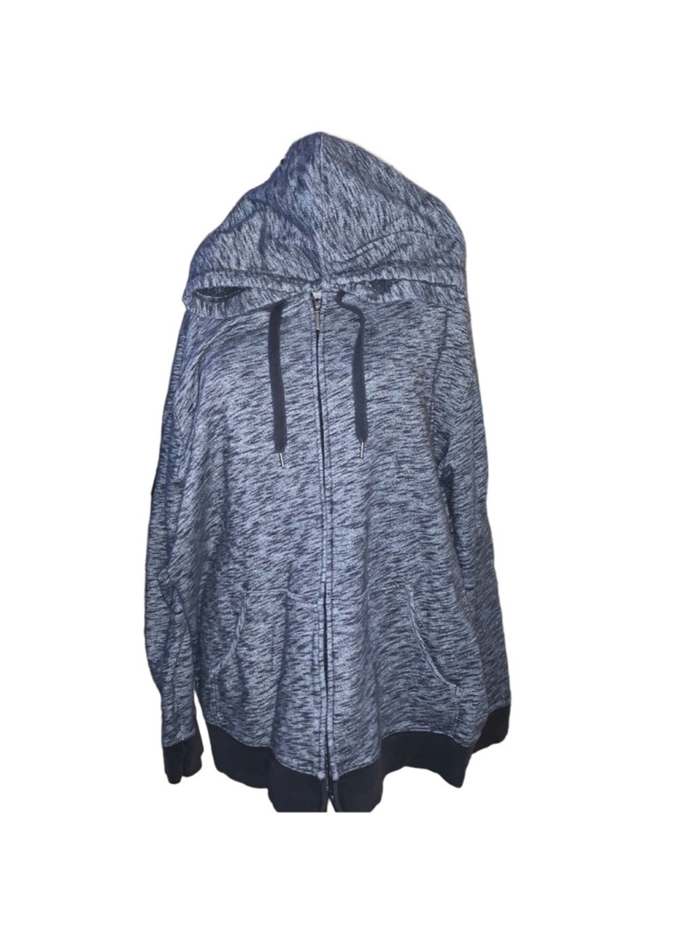 Women's Unbranded Gray Black Full-Zip Hoodie 4X Plus